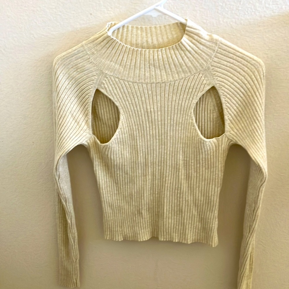 Open Edit, long sleeve mock turtleneck with sexy cut outs.  New! NWT. Size S